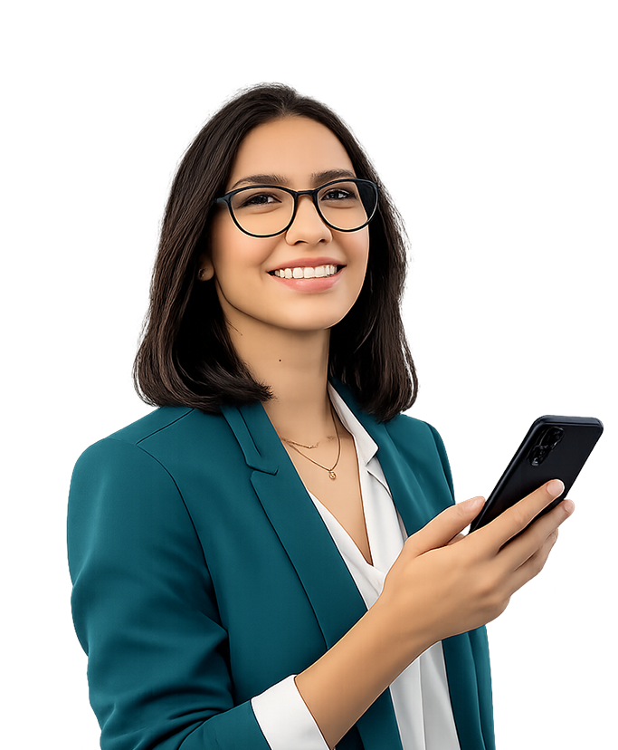 Business user managing customer conversations from a smartphone