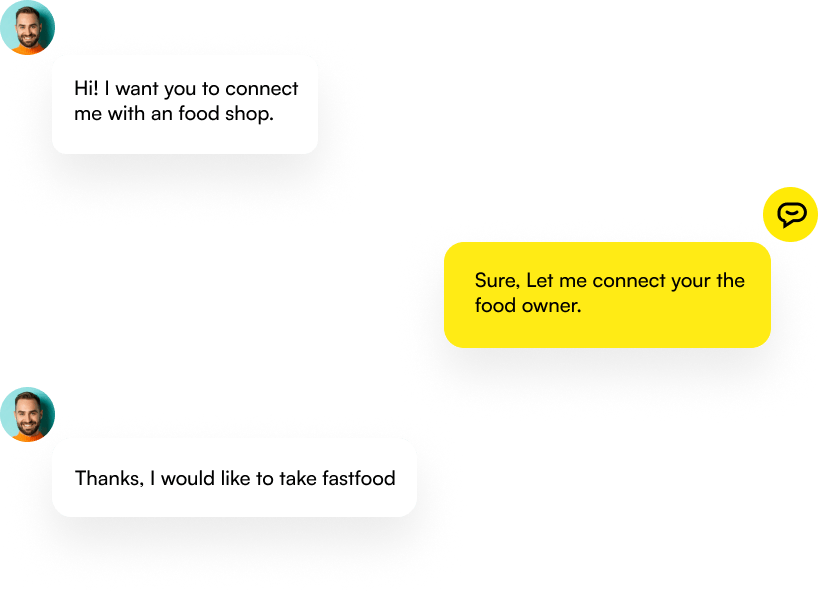 Illustrated customer conversation handled through BotLinkd messaging automation