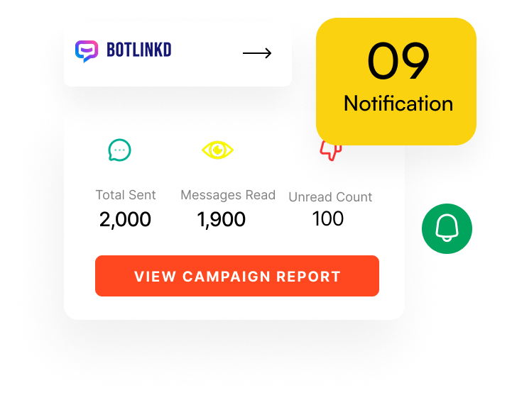 BotLinkd WhatsApp campaign report and delivery analytics interface