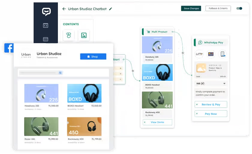 BotLinkd e-commerce WhatsApp chatbot automation connecting a product catalogue with a guided payment workflow
