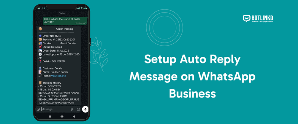 WhatsApp AI Auto Reply Bot for Order Tracking